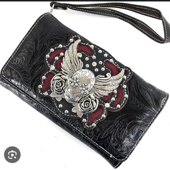 Handbags - Black and Silver Embellished Women's Clutch